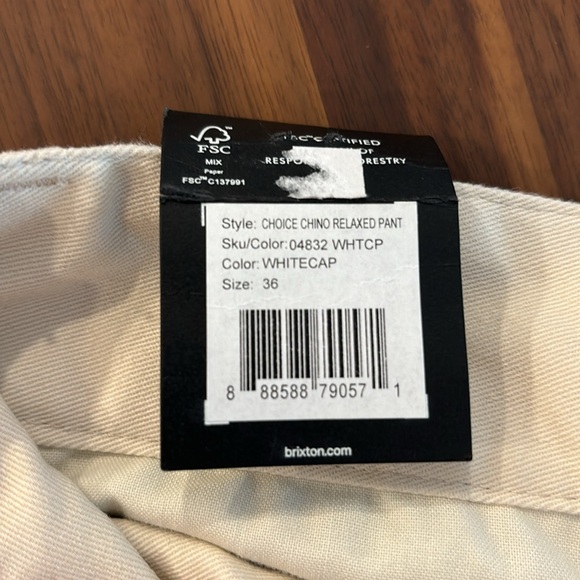 Brixton Choice Chino Relaxed Pant (36 waist) - Picture 6 of 6